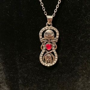 NWOT  Goth Style Silver Tone Necklace